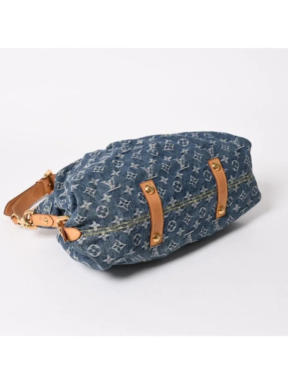 Louis Vuitton Neo Cabby MM Handbag 2-Way Monogram Denim Gold